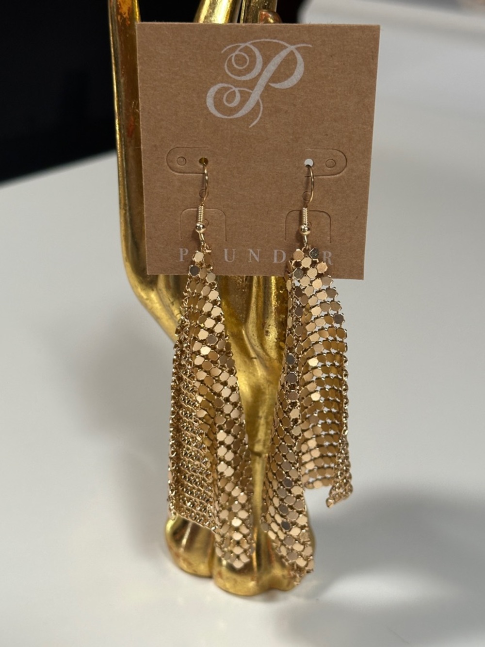 Plunder Gold Mesh Statement Earrings